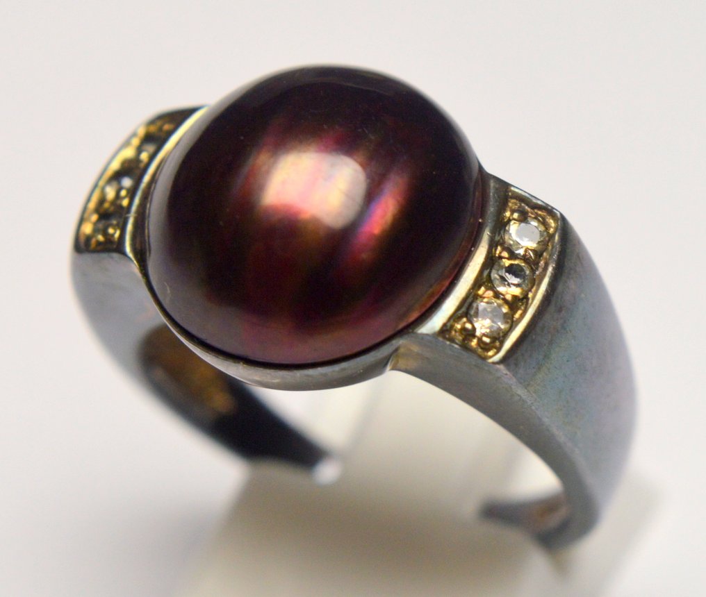 Ingen mindstepris - Ring 925 sølv - Brown Mabe Pearl #2.1