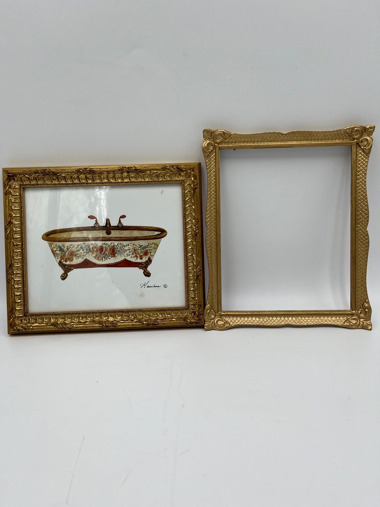 Ramă (2)  - Lemn - O pereche de rame aurii #2.1