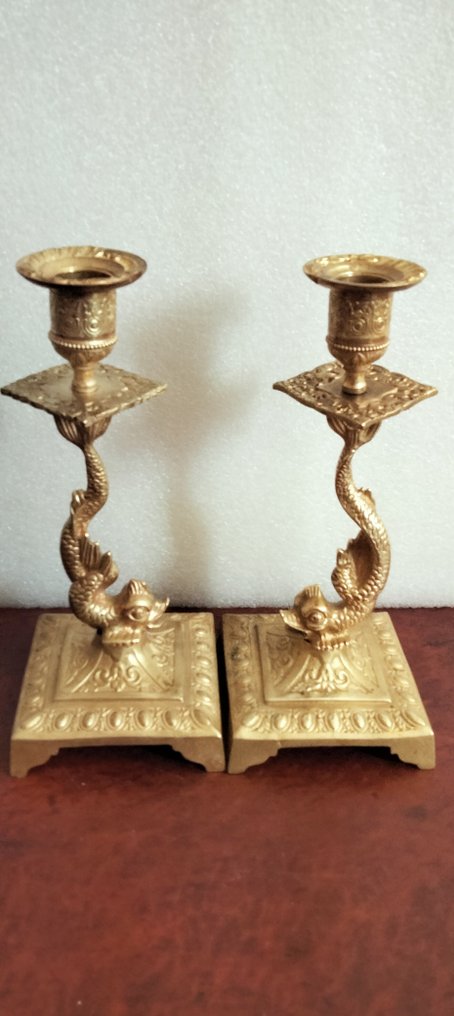 Κηροπήγιο Poisson (2) - Gilt bronze - Σπάνια ζεύγη B μπρονζέ #1.0