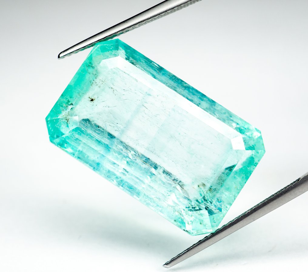 没有保留价 祖母绿 - 30.28 ct - Bellerophon 宝石实验室 - 蓝绿色(轻油) #1.0