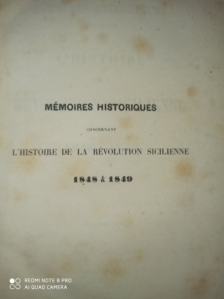 James Attinger - Memoires historiques de la Revolution sicilienne - 1848 #1.0