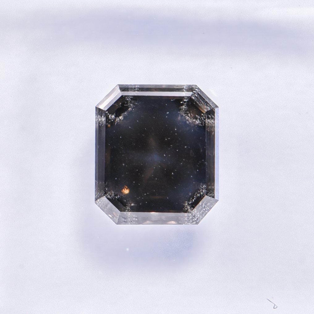 No reserve price - 1 pcs Diamond (Natural coloured) - 1.10 ct - Emerald - Fancy dark Greenish Grey - SI2 - International Gemological Institute (IGI) - VG VG #2.1