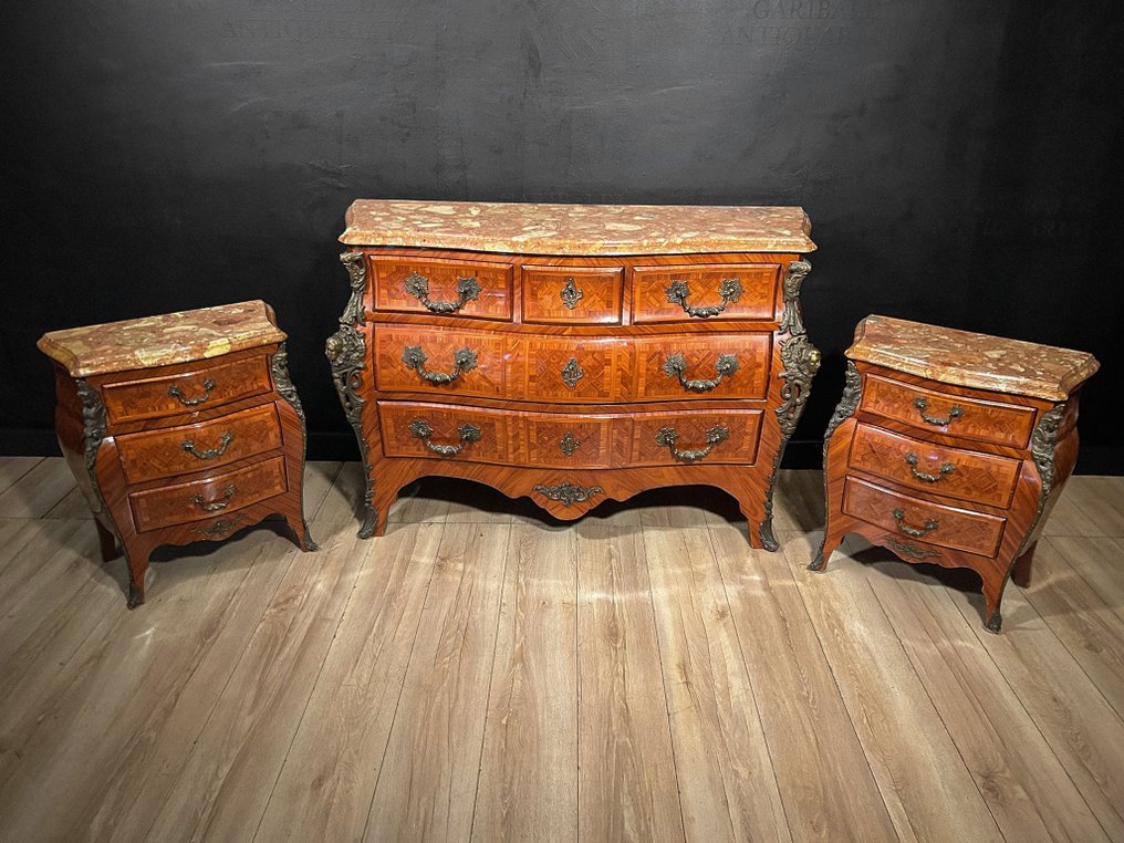 Συρταριέρα (3) - Ξύλο, Μάρμαρο, Μπρούντζος, Σίδερο, Ορείχαλκος - Trittico LUIGI XIV #3.2