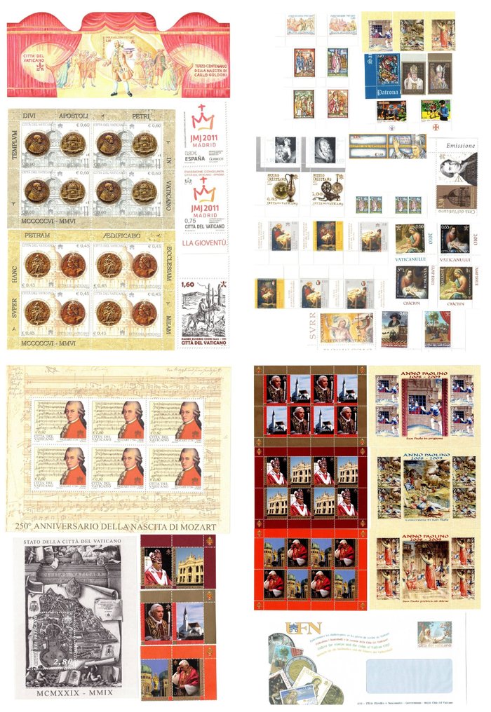 圣马力诺共和国和梵蒂冈城 2002/2011 - 彩票、邮票和小邮票册 #1.0