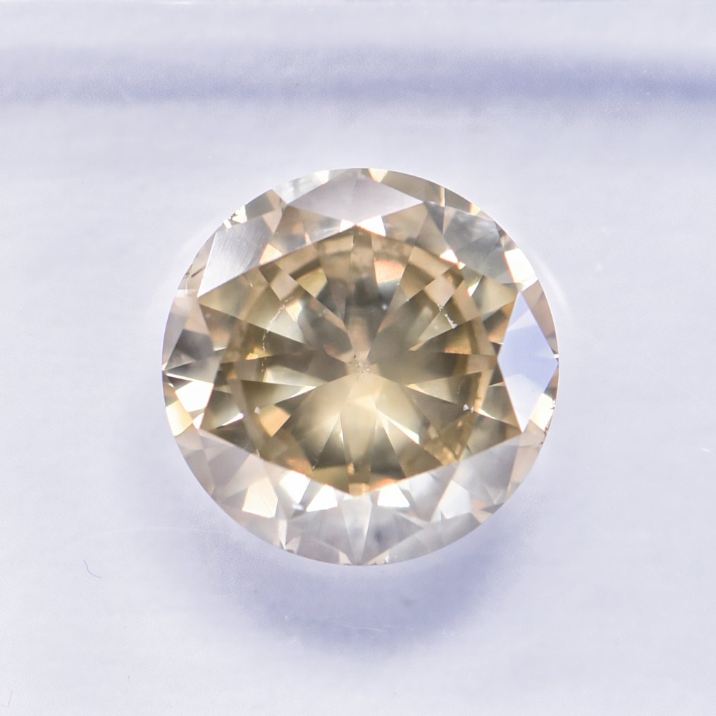 χωρίς τιμή ασφαλείας - 1 pcs Διαμάντι (Φυσικού χρώματος) - 1.75 ct - Στρογγυλό - Fancy Καφετί, Πρασινωπό Κίτρινο - SI2 - International Gemological Institute (IGI) - ΒΓ #1.0