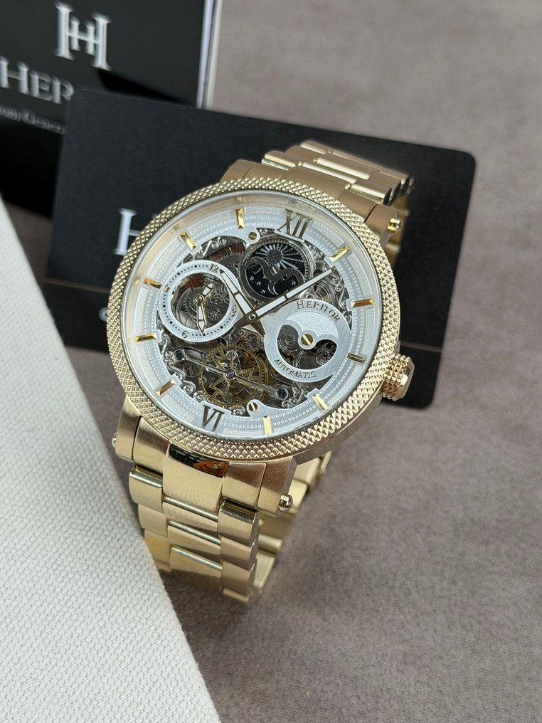 Heritor - Aries Skeleton Dial - Gold/Silver - Zonder minimumprijs - HERHR4403 - Heren - 2020+ #1.0