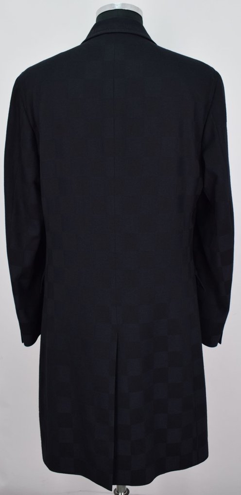 Z Zegna Pure Wool With Leather Undercollar Chess Pattern Winter - Jas #3.2