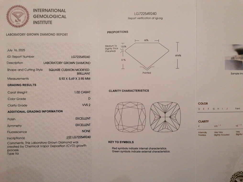 没有保留价 - 耳环 - 14K包金 白金 -  2.07ct. tw. 钻石 (实验室培育) #4.3