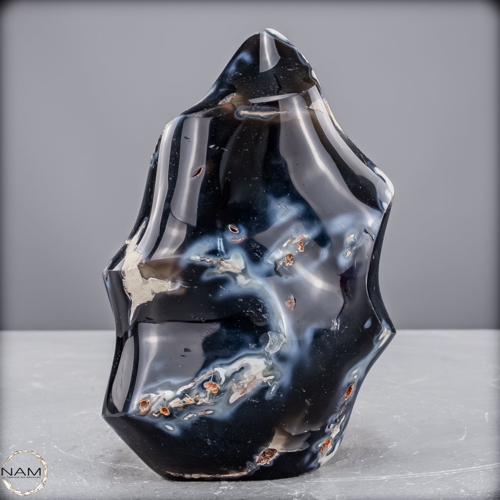 Φυσικός αχάτης 'Orca' Φλόγα- 1091.17 g #4.3