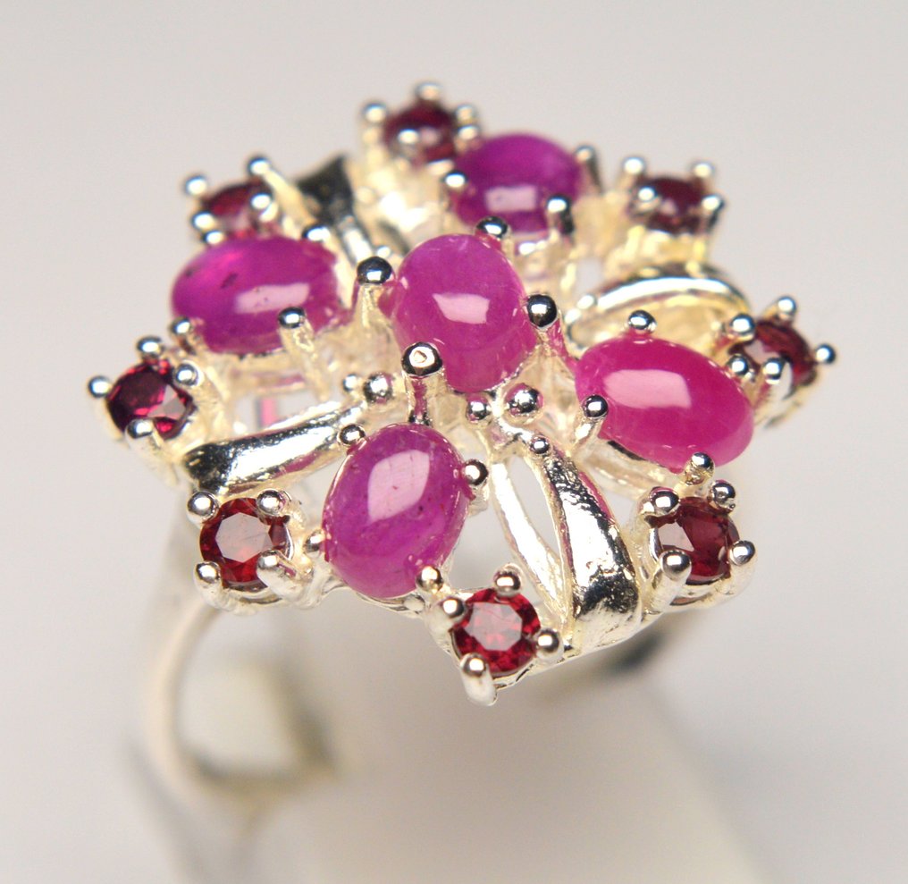 Ingen mindstepris - Ring 925 sølv Rubin - Granat #1.0