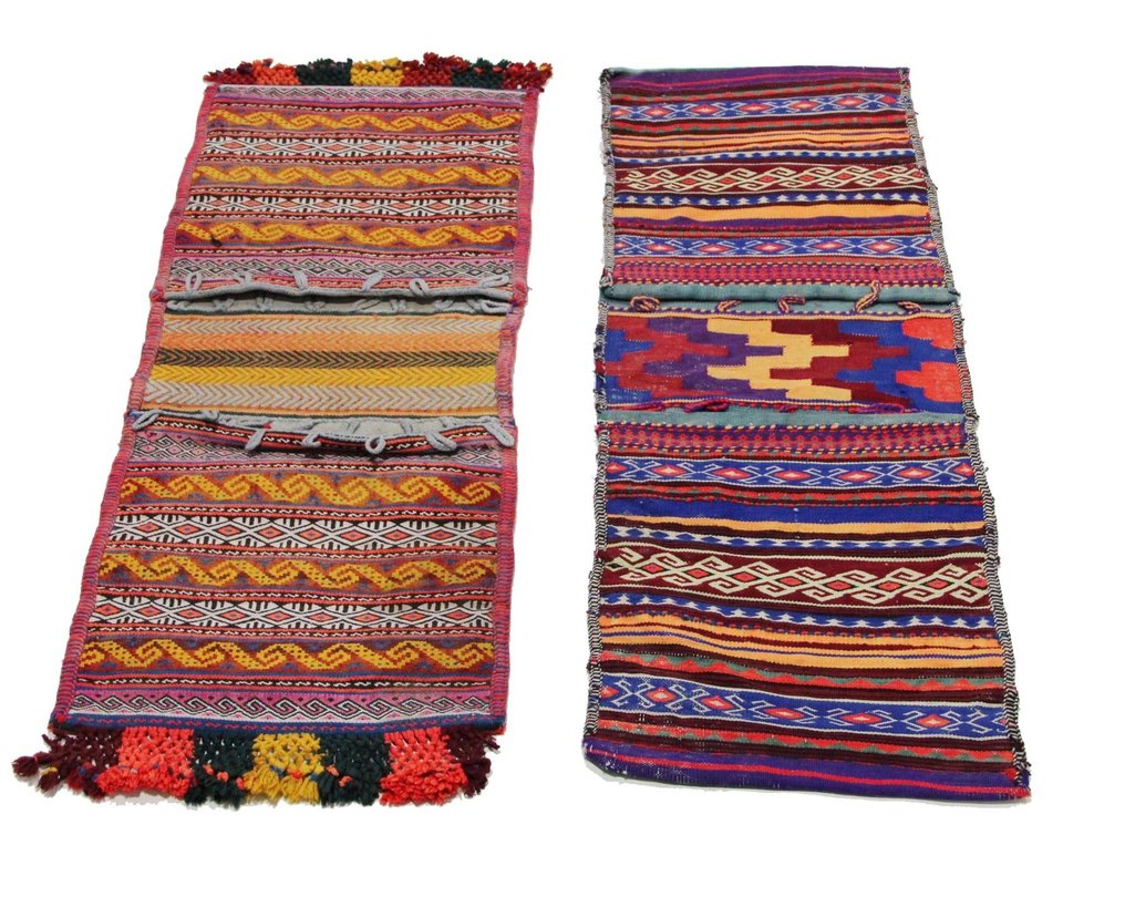 Χειροποίητη πλεκτή τσάντα αλατιού από αυθεντικό μαλλί, Khurjin, Αφγανική διακόσμηση - Κιλίμι - 70 cm - 30 cm - Deko Ware #1.0