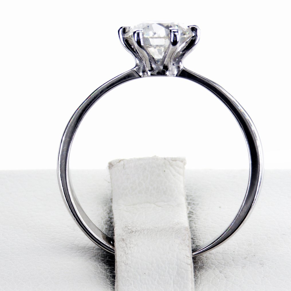 Zonder minimumprijs - Verlovingsring - 14 karaat Witgoud -  1.01ct. tw. Diamant (Natuurlijk) #1.0