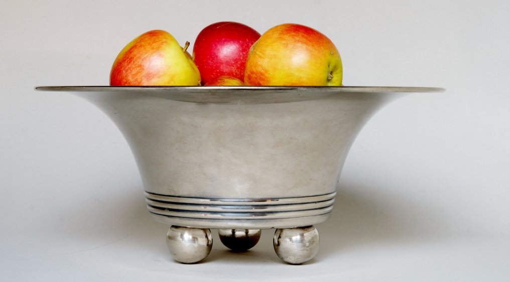Bauhaus Stil - Art Déco - Fruktskål - Messing versilbert #2.1