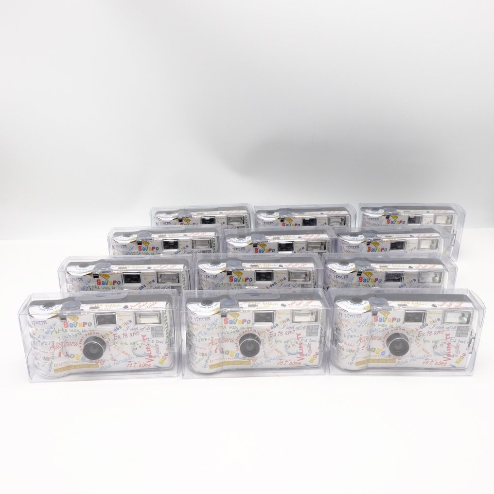 - Topshot Single Use Camera Flash 400 - 27 Opnamen "I LOVE YOU" White (12 stuks)- Old stock (8692) Flash #1.0