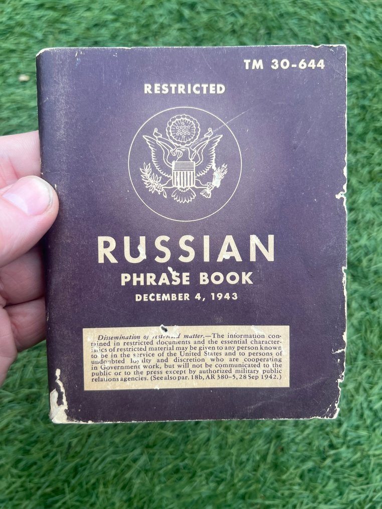 US Army Soldiers Russian Language Guide / Phrase book - Infantry - Army - 1943 #1.0