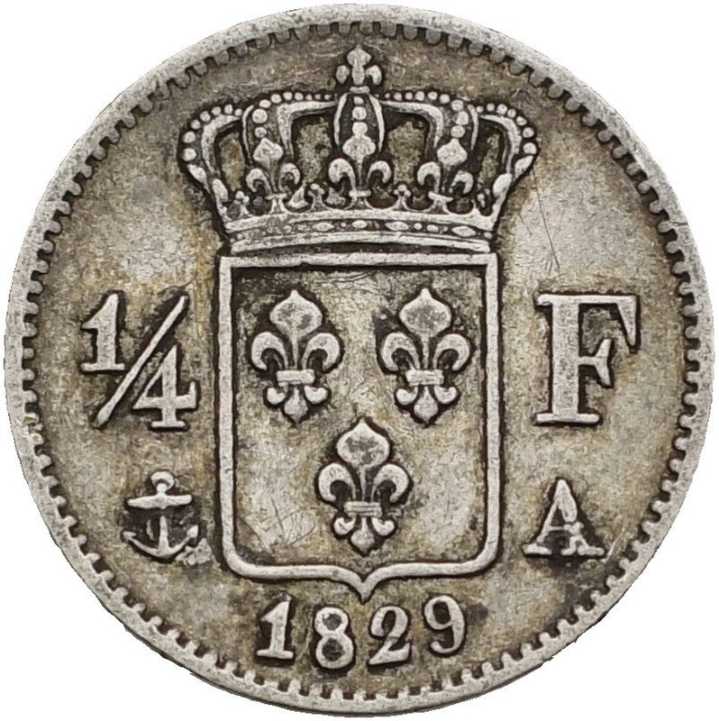 France. Charles X. 1/4 Franc 1829-A, Paris  (No reserve price) #1.0