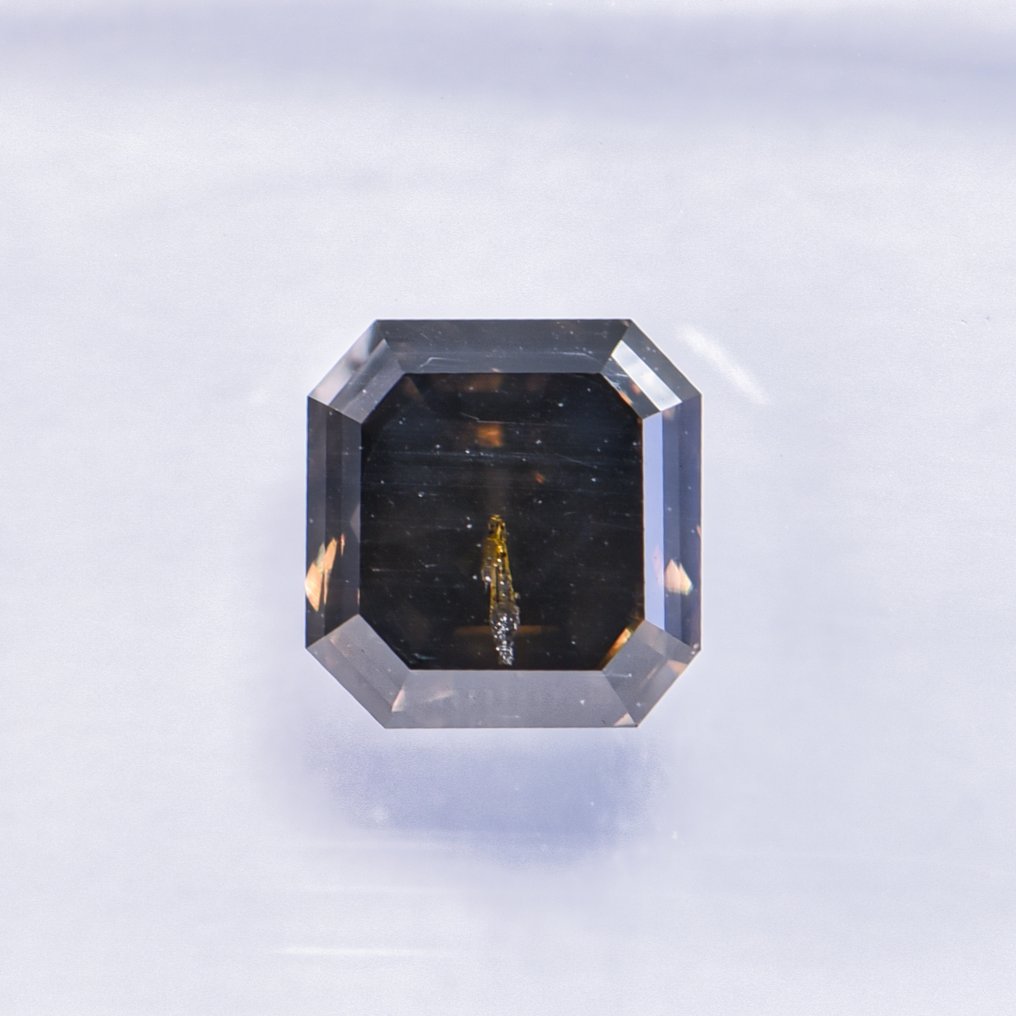 Fără preț de rezervă - 1 pcs Diamant  (Colorat natural)  - 1.15 ct - Smarald - Fancy dark verzui Gri - SI2 - IGI (Institutul gemologic internațional) - VG #4.3