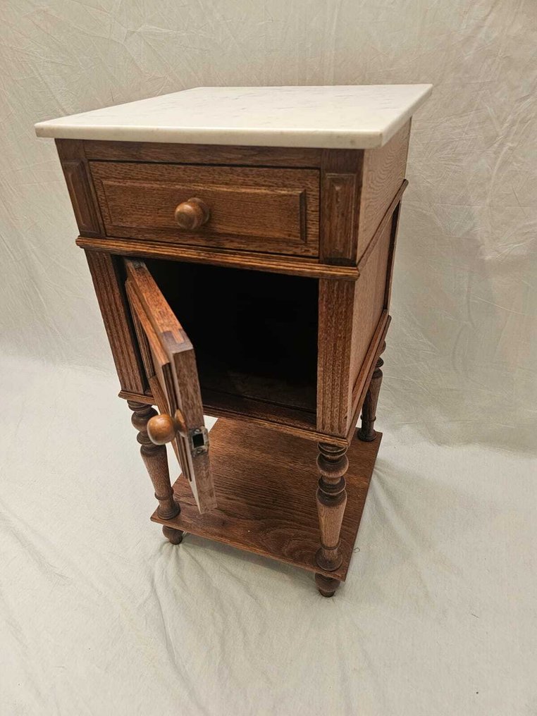 Ντουλάπι - Art Deco κομοδίνο με μάρμαρη επιφάνεια - Ξύλο, Μάρμαρο #1.0