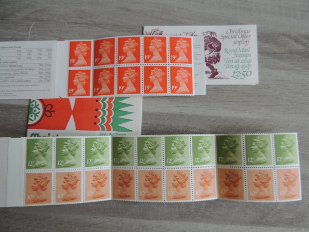 英国  - 精选/一批 1980 年代的 100 本 QEII 型 Machin 笔记本 #2.1