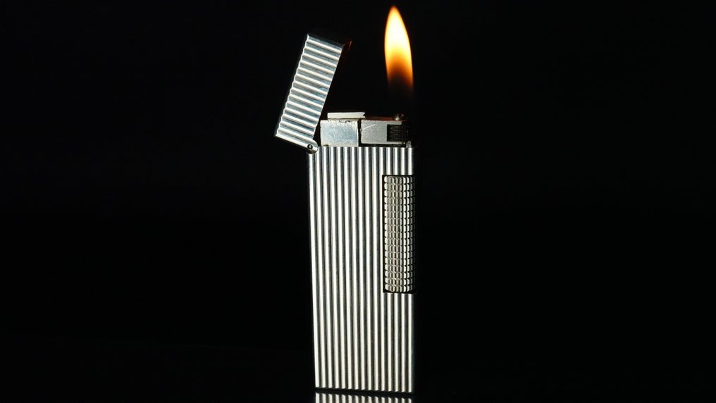 Dunhill - Lines Pattern Rollagas Lighter - Ohne mindestpreis - Feuerzeug - Versilbert #1.0