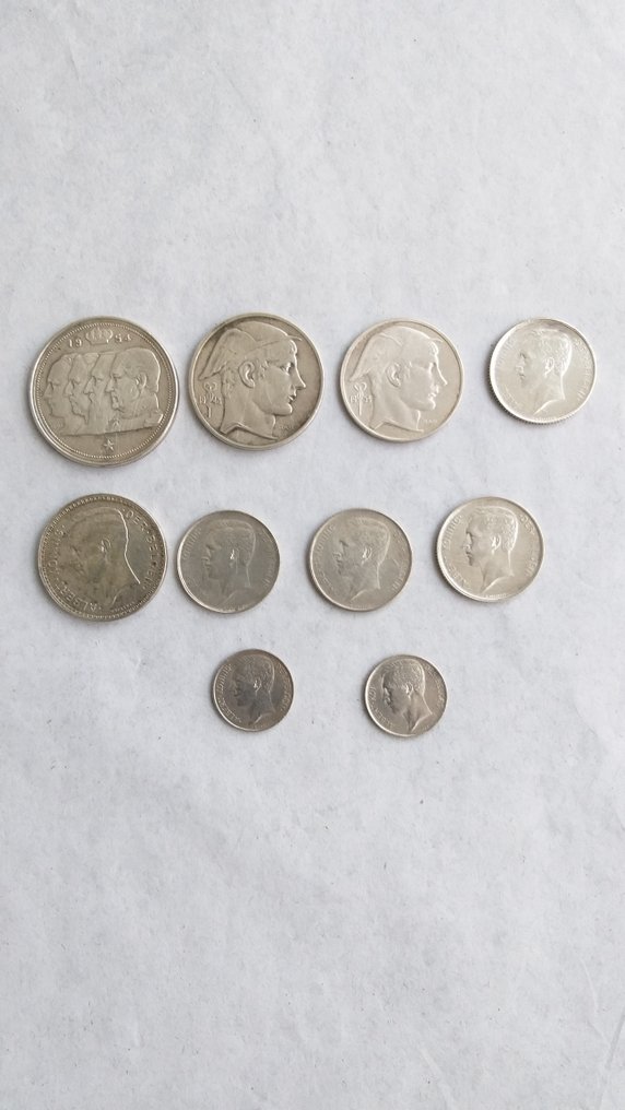 Βέλγιο. 1911 à 1954, lot 10 pièces  (χωρίς τιμή ασφαλείας) #1.0