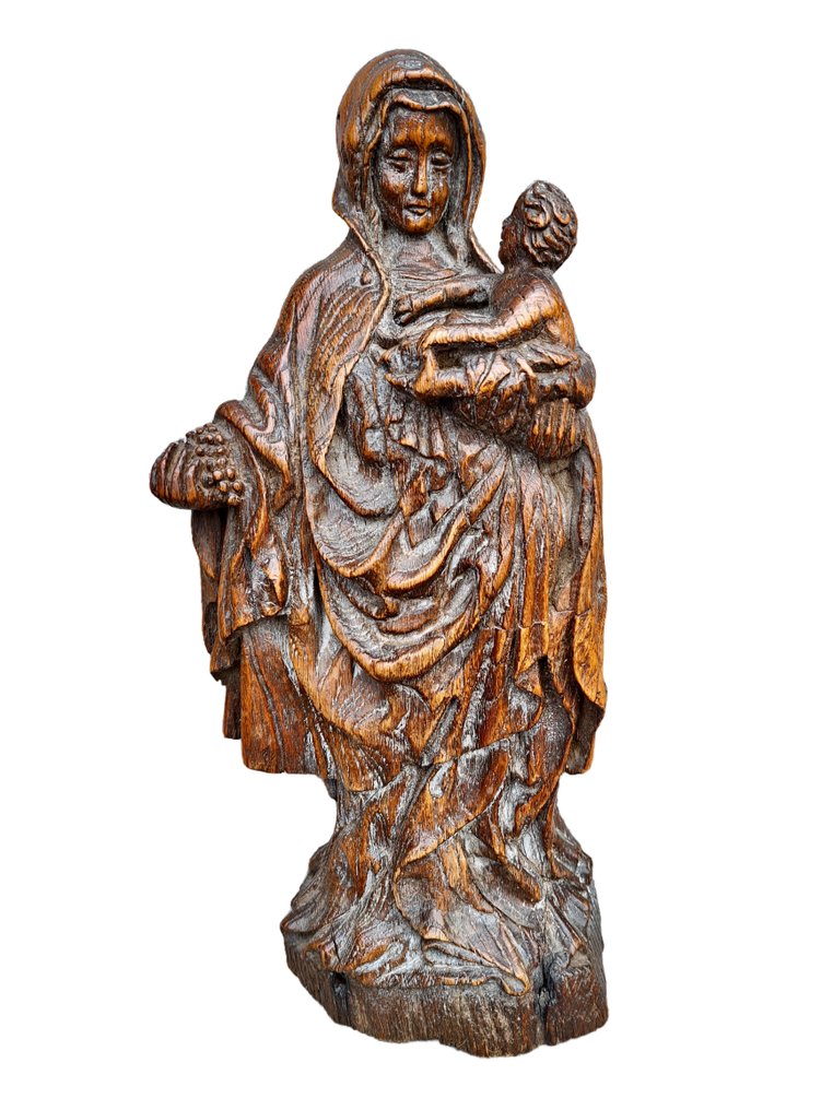 Εικόνα - Madonna με παιδί - 43 εκ. - Αντίκες - Ξύλο - 1750-1800 #1.0