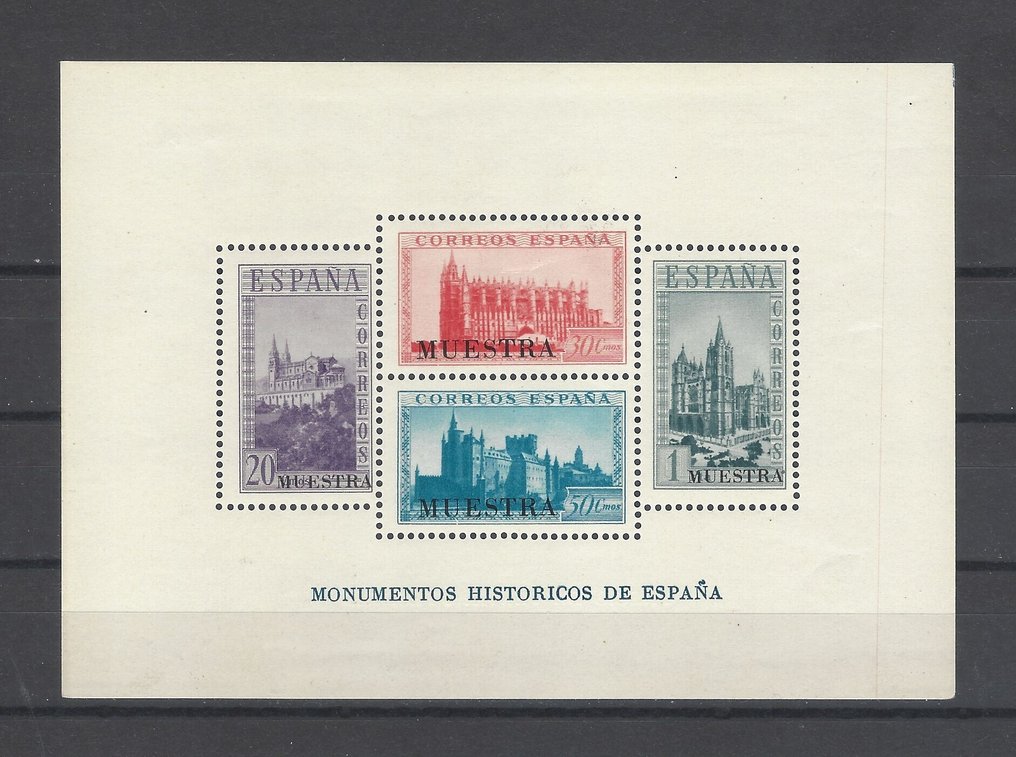 Spagna 1938 - Foglio di abilitazione ai monumenti mostra - Edifil 847m #1.0