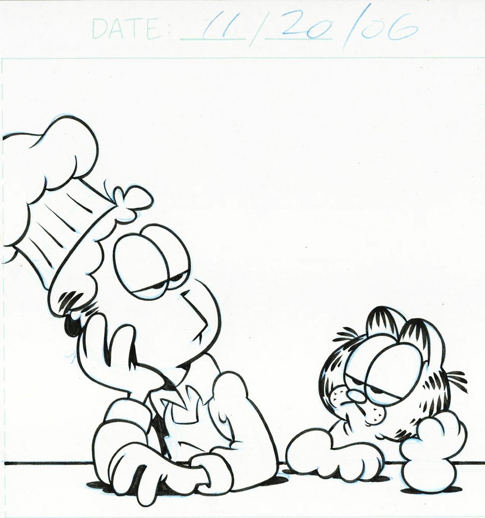 Jim Davis – Original Tinten-Kunstwerk (11.20.2006) - Garfield Daily Strip - Hand Signed #2.1