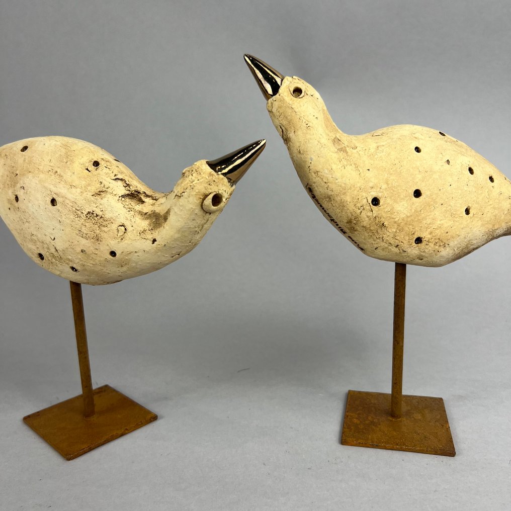 Ewa Budzowska - No reserve - 2 big birds (with 24carat gold) #3.2