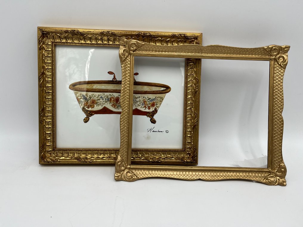 Ramă (2)  - Lemn - O pereche de rame aurii #1.0