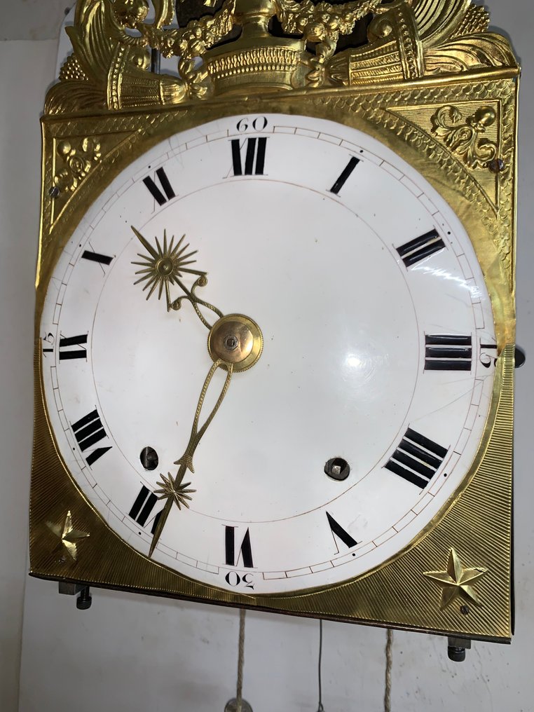 Comtoise óra -  Antik - geperst en gepolijst messing, Kovácsolt vas - 1800-1850 #3.2