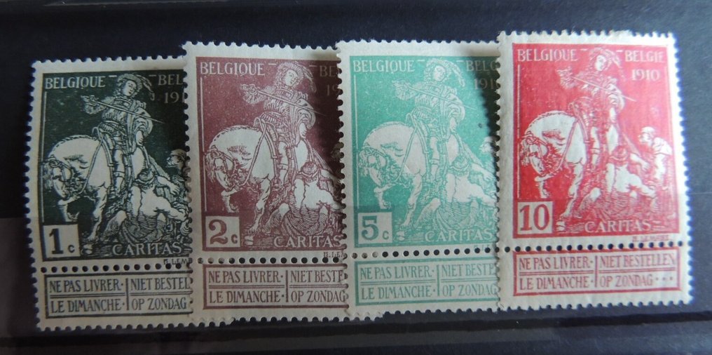 Βέλγιο 1910/1911 - Ολοκληρωμένη σειρά Caritas Cob # 84/107 με τιμή 580 €. #2.1