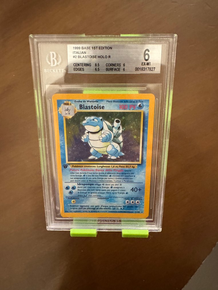 Pokémon - 1 Graded card - Blastoise #2 初版, 壓膜, 閃卡 - Beckett 6 - Various sets - 已鑑定但未評級 #3.2