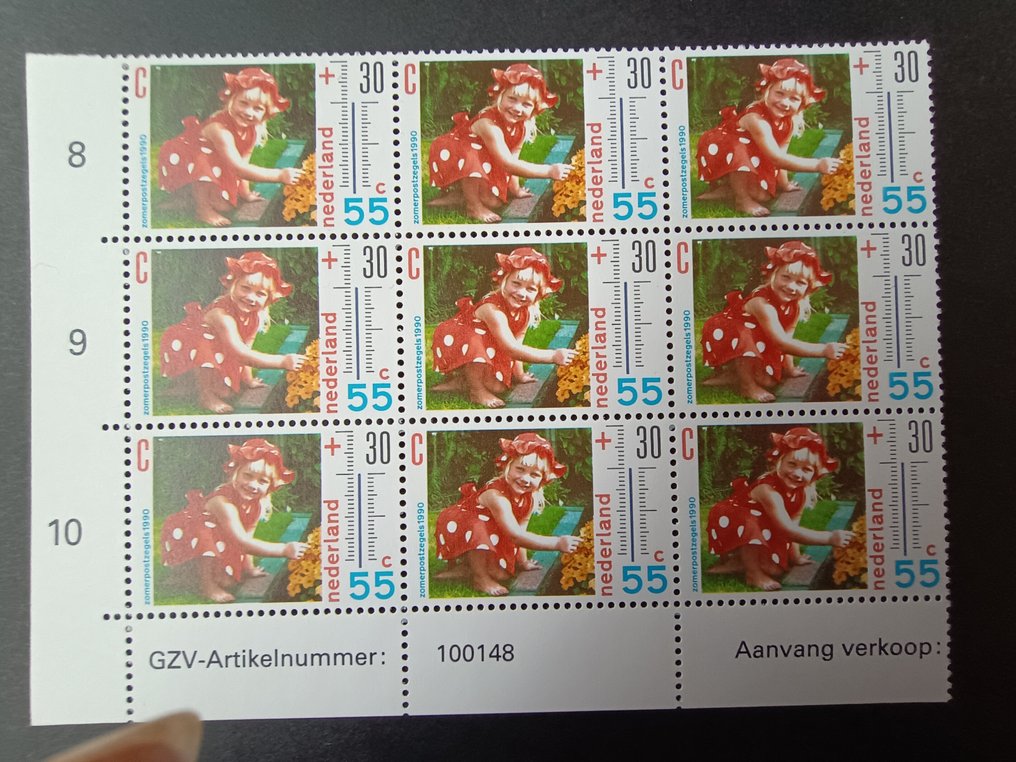 荷兰 1990 - Zomerzegel 盖章缺少 C 和 H. Vleeming 的证明 #1.0