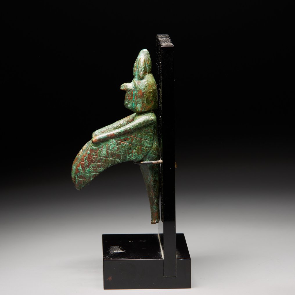 Starożytny Egipt Brązowy Wadjet. Okres późny, 664 - 332 p.n.e. Wysokość 7,2 cm. #4.3