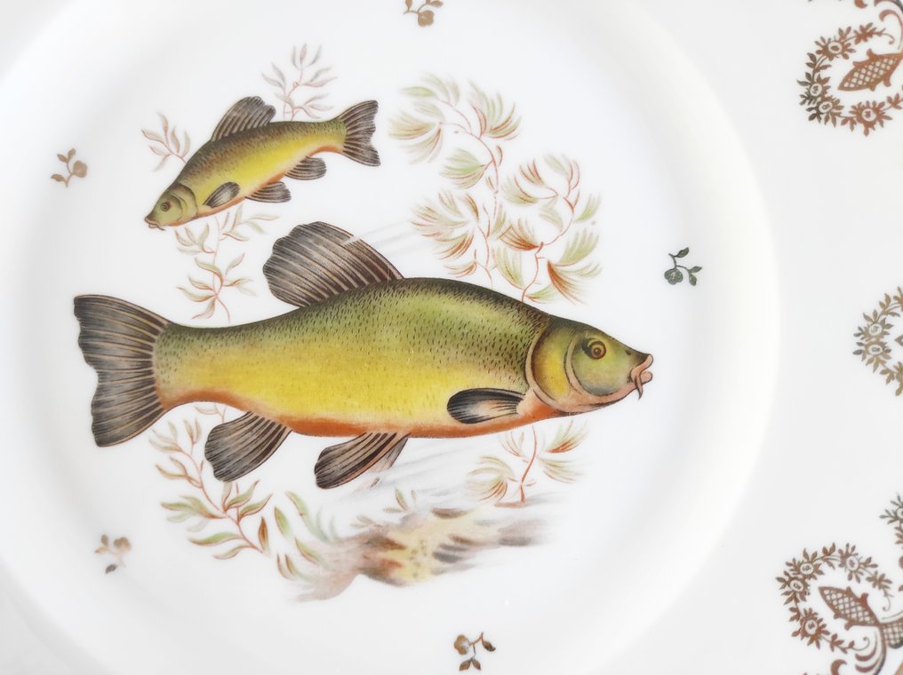 Limoges - 餐桌用具 (12) - 鱼 - 瓷 #4.3