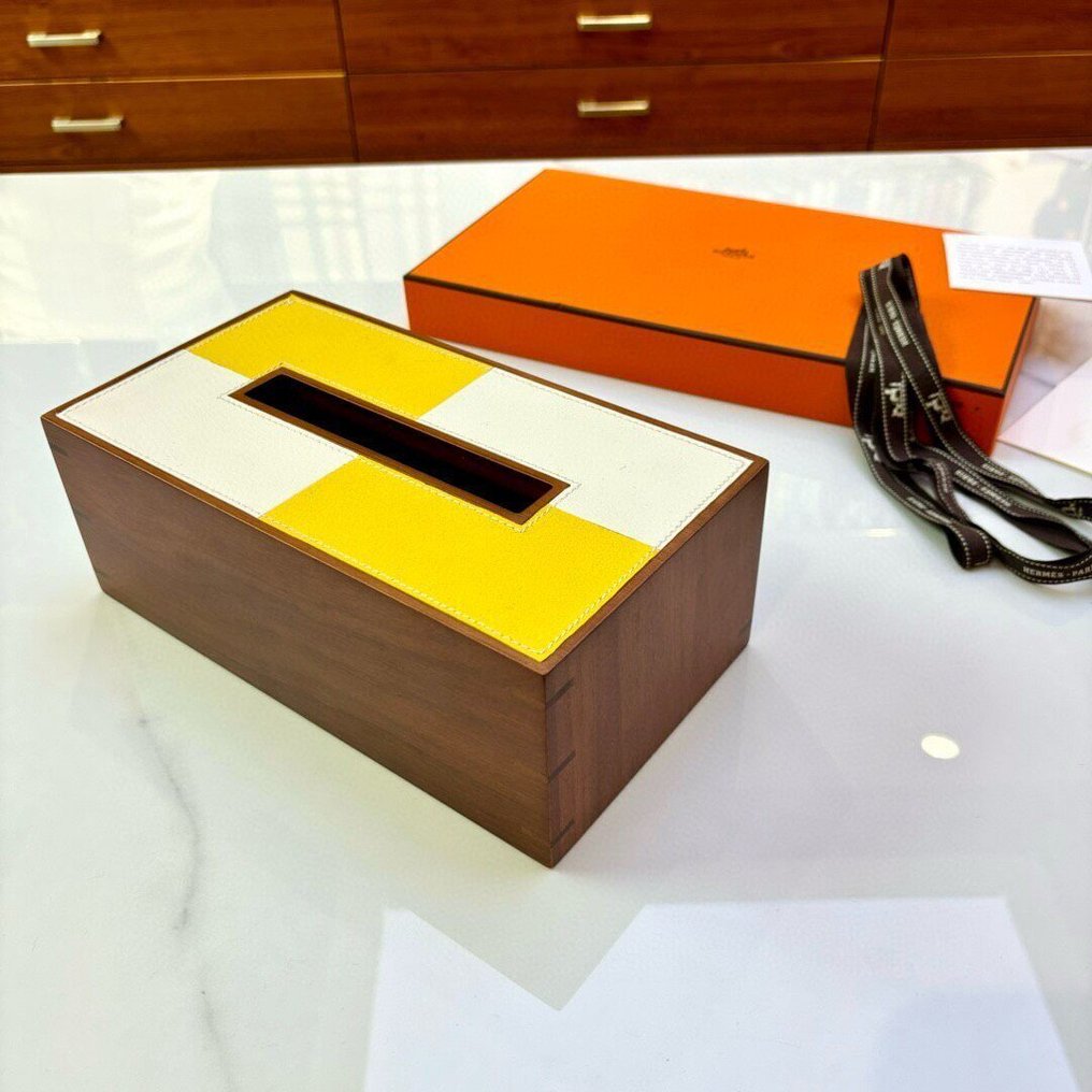 Hermès - 盒子 - 木, 皮革 - 纸巾盒 #2.1