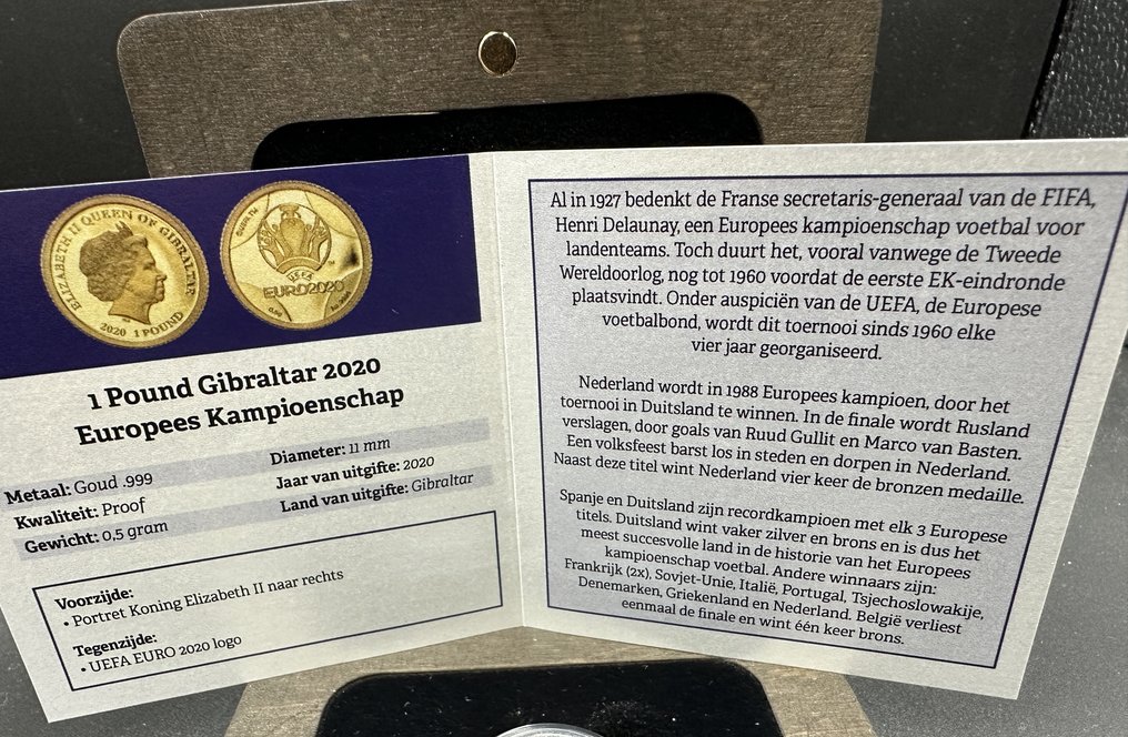 Γιβραλτάρ. 1 Pound 2020 'UEFA Voetbal EURO 2020' Proof  (χωρίς τιμή ασφαλείας) #4.3