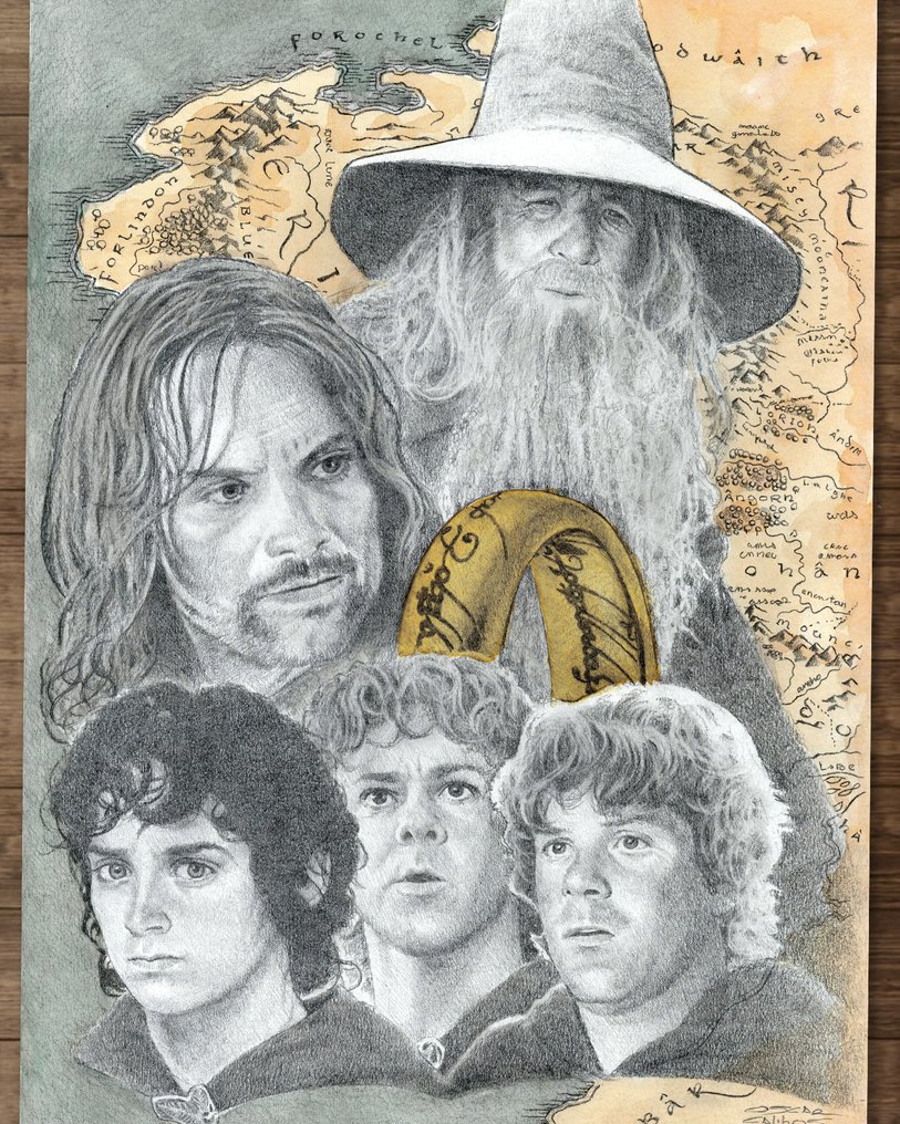 Óscar Calibos – Eredeti műalkotás - The Fellowship and the One Ring – Hand Signed #1.0