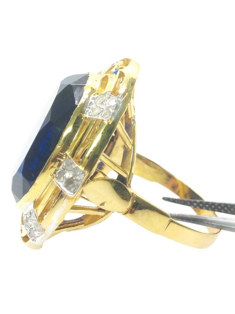Senza prezzo di riserva - Anello - 9 kt Argento, Oro giallo Zaffiro - Pietre preziose miste #2.1