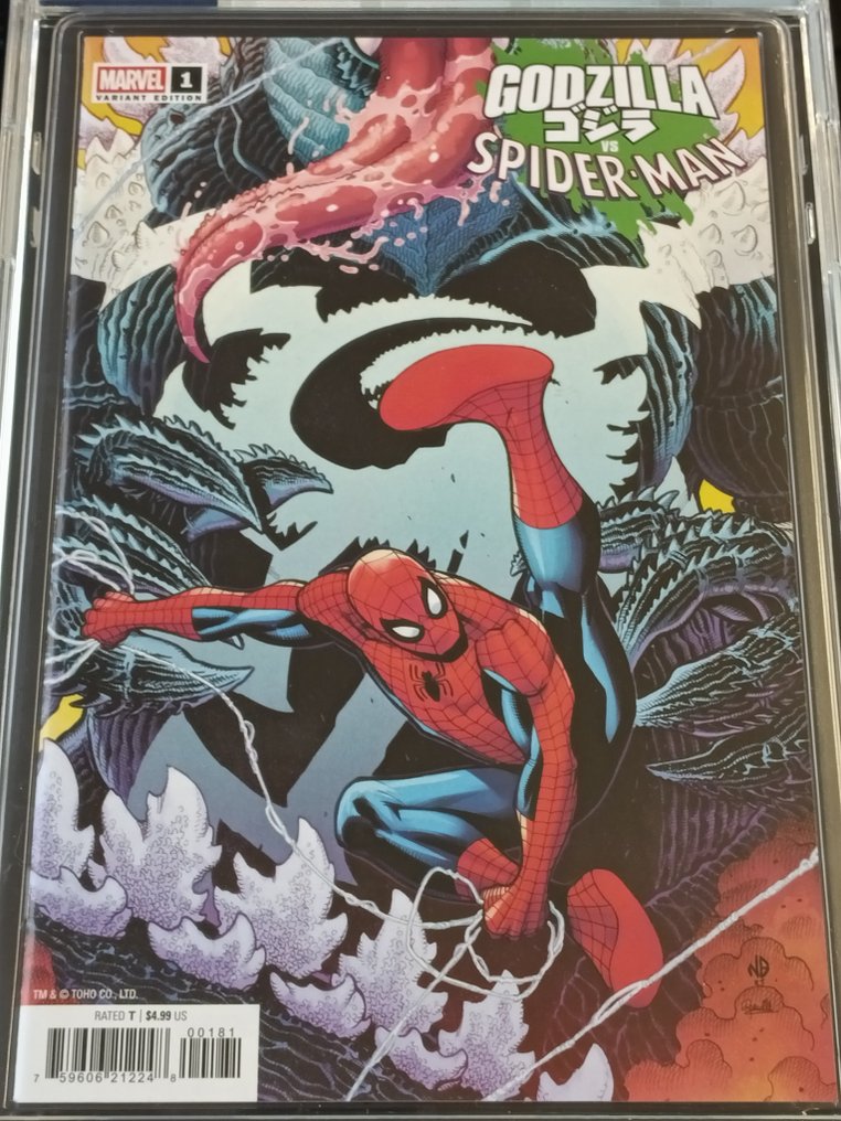 Godzilla vs. Spider-Man #1 - Nick Bradshaw Venomized Godzilla Variant - EGC 9.8 - 1 Graded comic - Első kiadás - 2025 #2.1