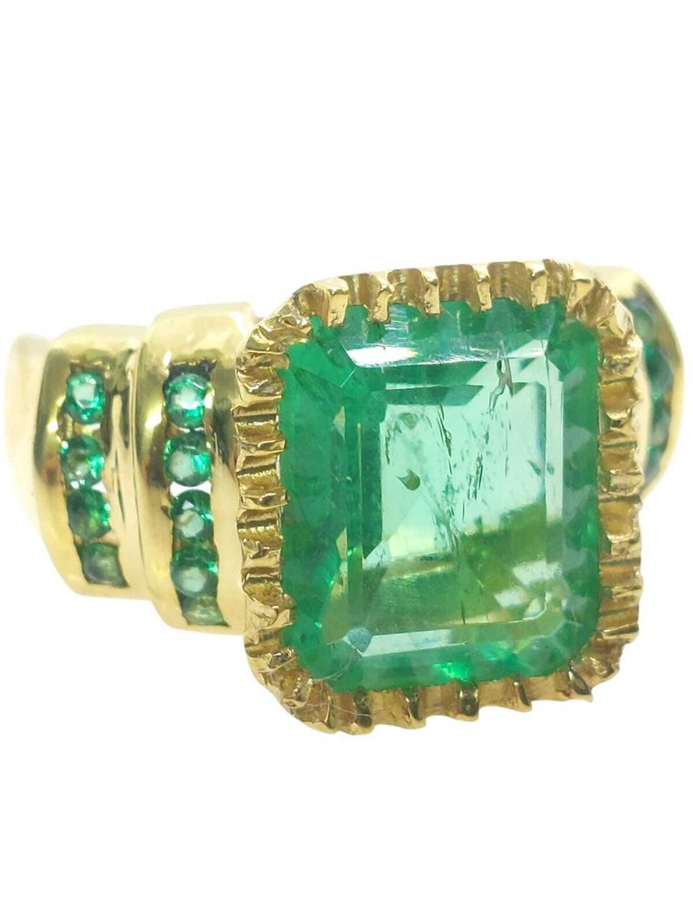 Ingen reservasjonspris - Ring - 9 karat Sølv, Gull Smaragd - Smaragd #3.2