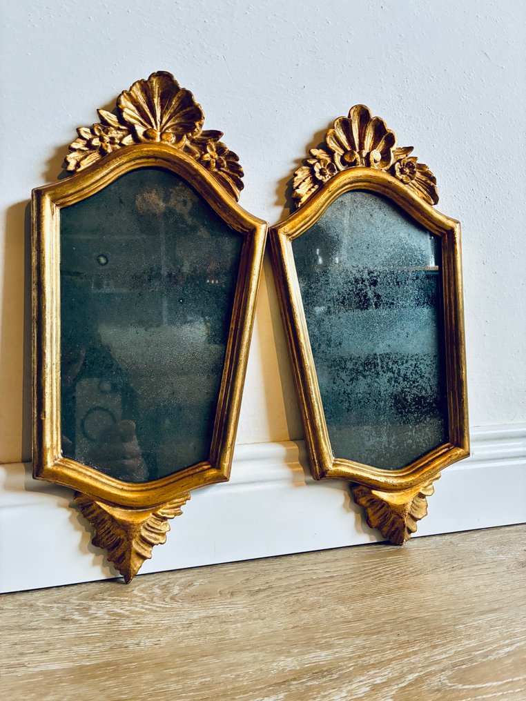 Wall mirror (2) - Mercury - Pair of mirrors from the 1900s. #1.0