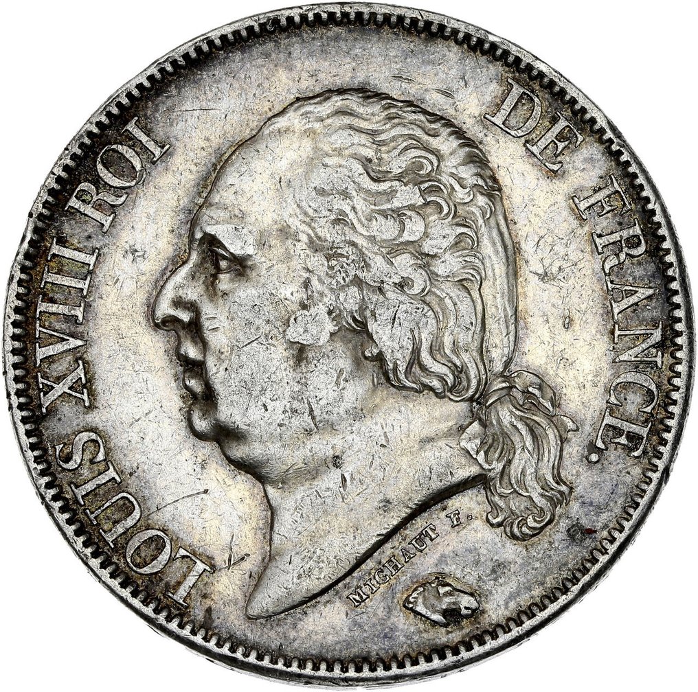 Γαλλία. Louis XVIII. 5 Francs 1821-A, Paris  (χωρίς τιμή ασφαλείας) #1.0