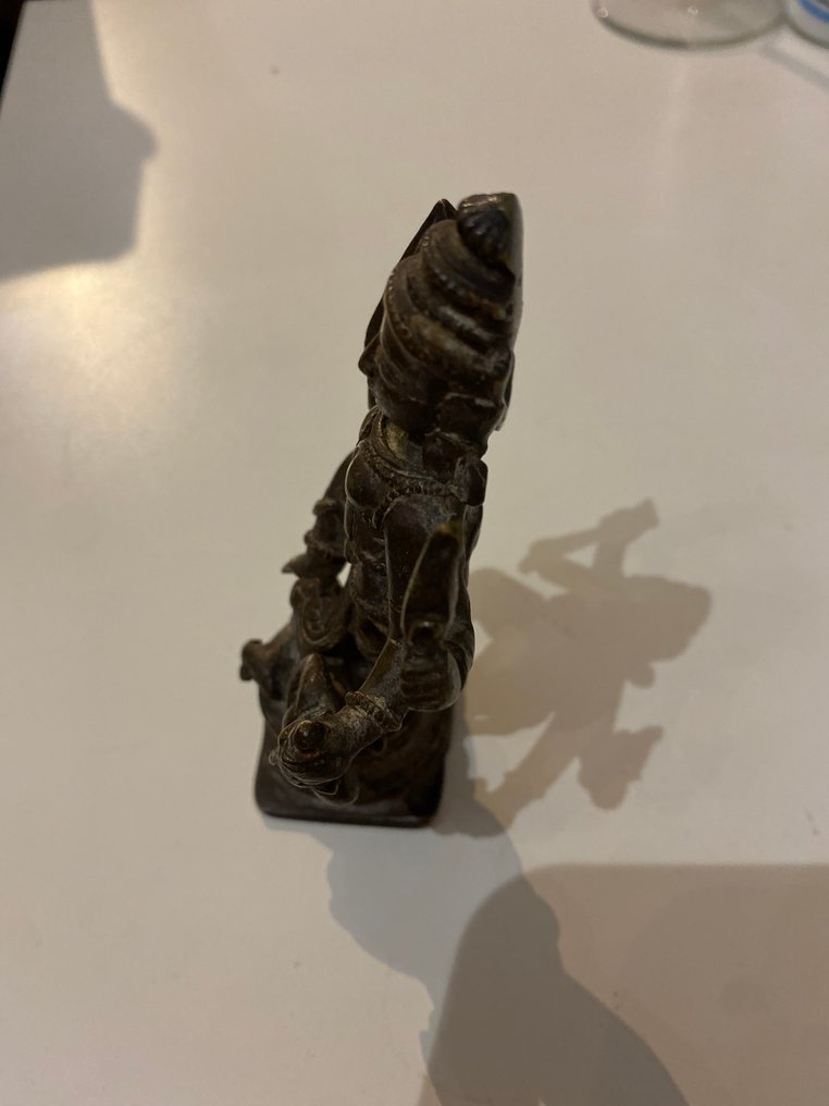 马希沙苏拉·马尔迪尼神祇 - 黄铜色 - 印度 - 19世纪 #4.3