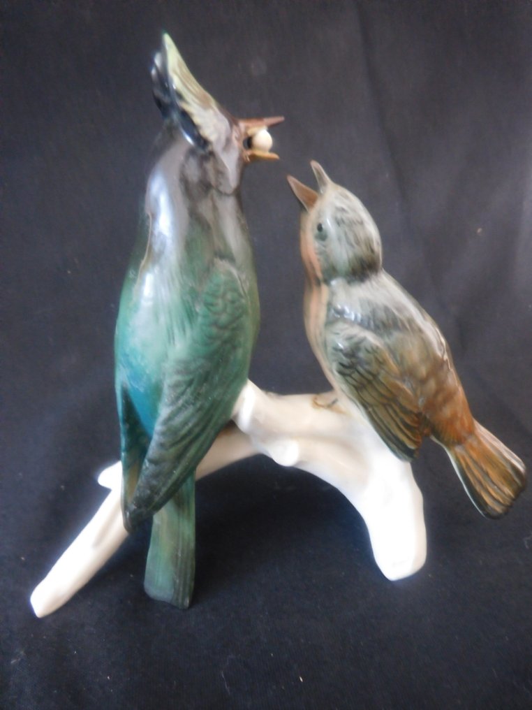 Karl Ens, Volkstedt - Αγαλματίδιο - Vogelfütterung - Πορσελάνη #1.0