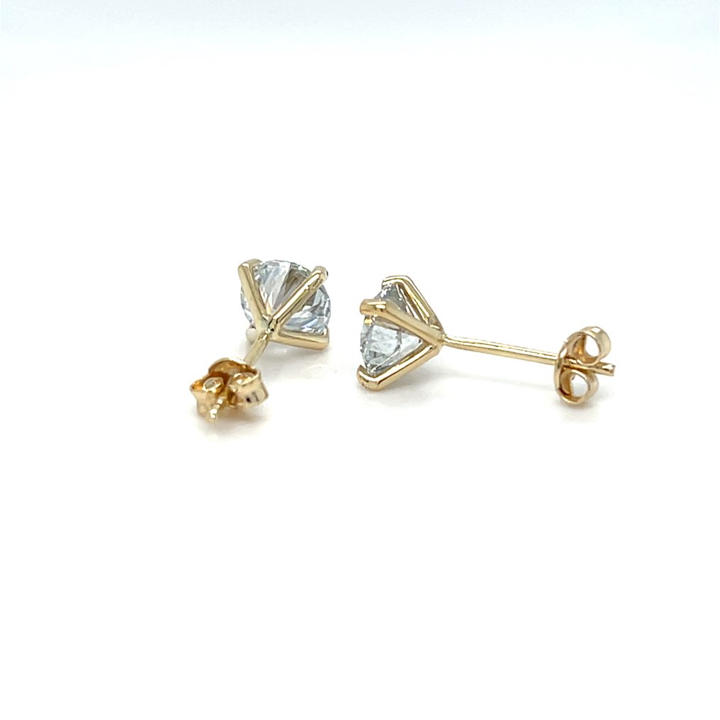 χωρίς τιμή ασφαλείας - Σκουλαρίκια - 14 καράτια Κίτρινο χρυσό -  2.00ct. tw. Διαμάντι (Εργαστηριακής καλλιέργειας) #4.3