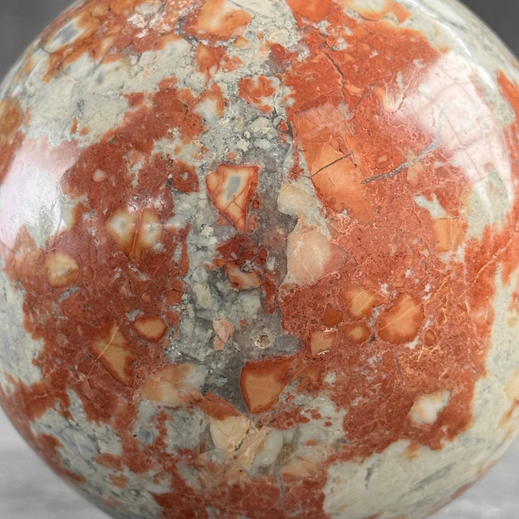 Χωρίς ελάχιστη τιμή - Υπέροχο ζευγάρι κόκκινου Maligano Jasper. Σφαίρες σε προσαρμοσμένες βάσεις.- 3000 g - (2) #2.1