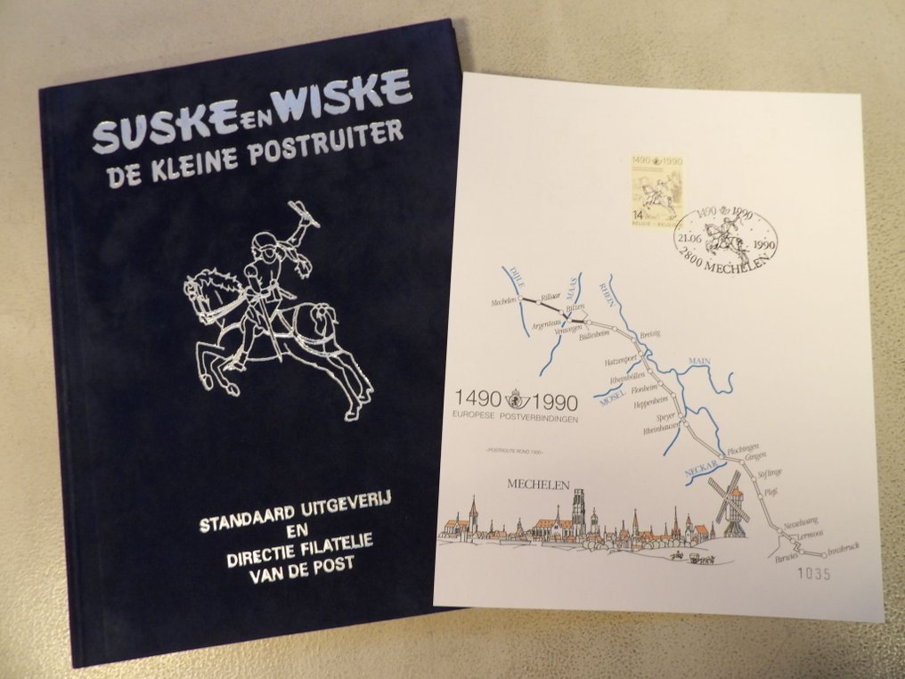Suske en Wiske - De Kleine Postruiter - luxe fluwelen hc - 1 x 豪华版 - 第一版 - 1990 #1.0