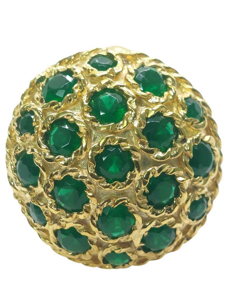 Ingen reservasjonspris - Ring - 9 karat Sølv, Gull Smaragd - Smaragd #1.0